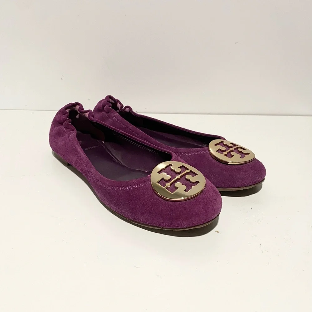 Tory‎ Burch Purple Ballet Suede Reva Flats 7.5